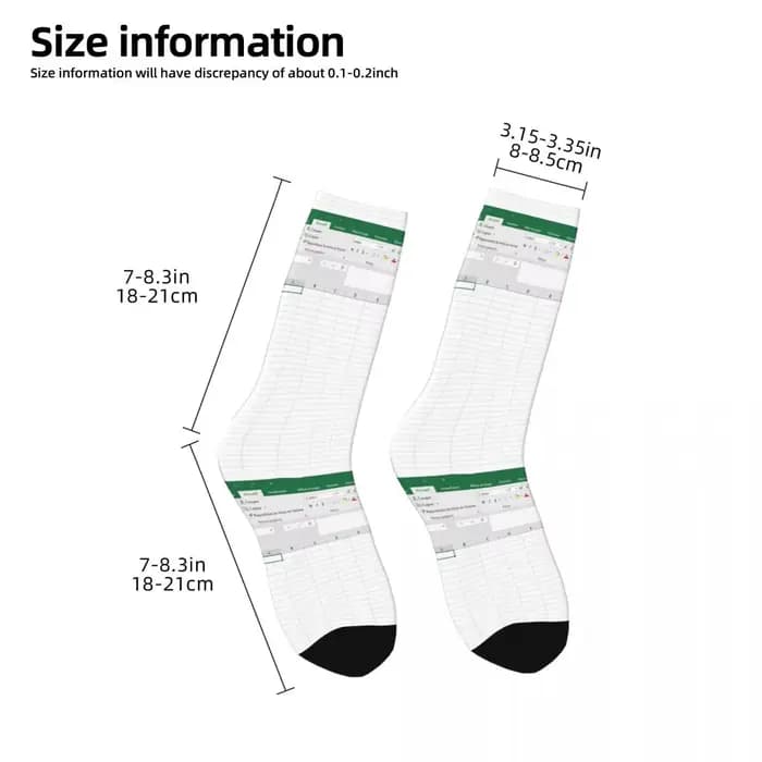 Excel – chaussettes à feuille de calcul, bas Super doux Harajuku, chaussettes longues toutes saisons, accessoires pour hommes et femmes, cadeaux