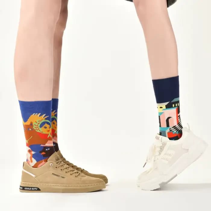 Chaussettes colorées en coton de Van Gogh Picasso pour hommes et femmes