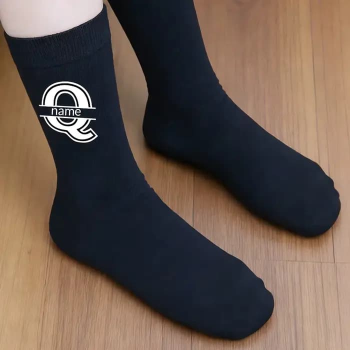 Chaussettes noires avec texte personnalisé