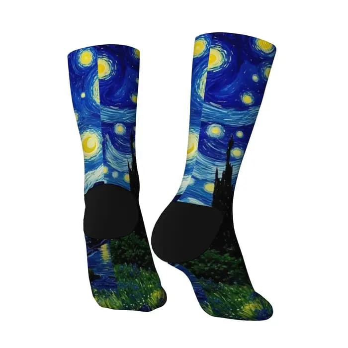 Van Gogh style nuit étoilée chaussettes pour hommes