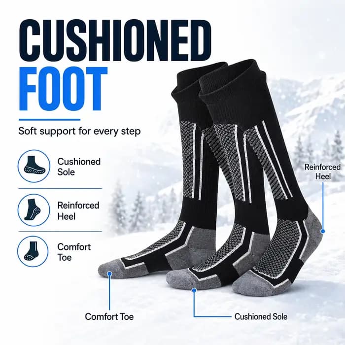 Chaussettes de ski thermiques à compression pour l'hiver