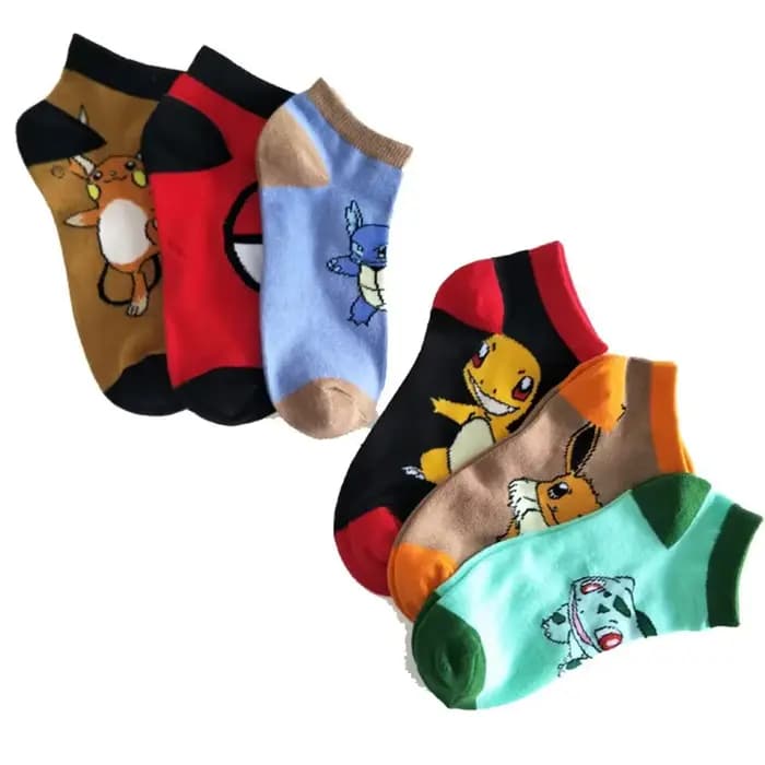 Chaussettes classiques de dessin animé Pokemon Pikachu