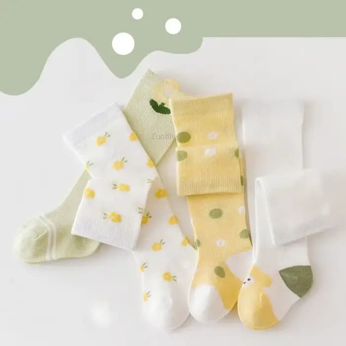 Chaussettes hautes en coton avec dentelle pour bébé