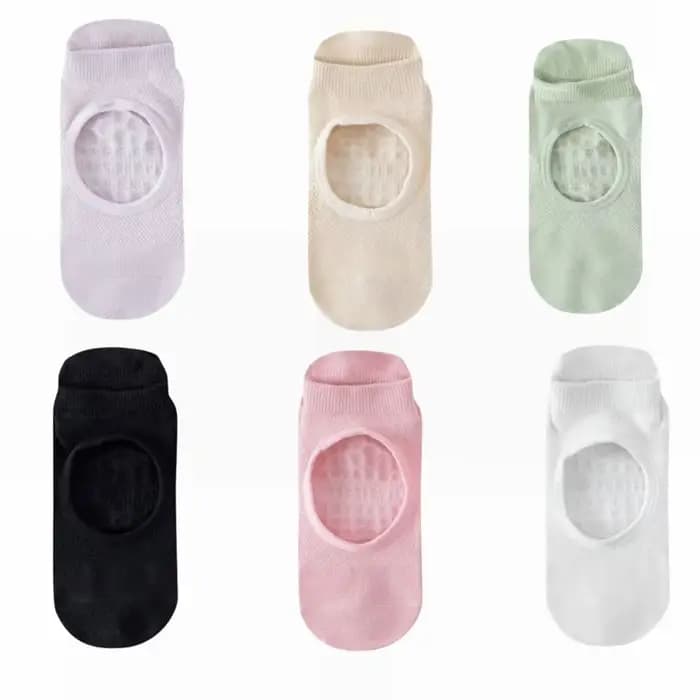 Chaussettes de sport antidérapantes en silicone pour le fitness et le yoga, design ajouré, chaussettes de sol à absorption de la transpiration pour femmes, idéales pour le ballet