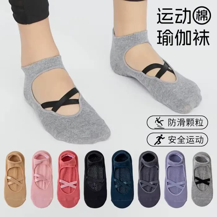 Chaussettes de Yoga professionnelles en Silicone pour femmes, antidérapantes, pour Ballet, Pilates, dos nu, respirantes, à bandes, pour sport de danse