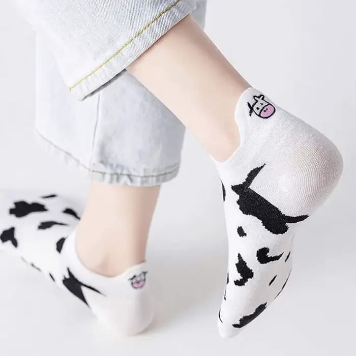 5 paires/lot été femmes dessin animé chaussettes courtes imprimé Animal bas Tube Cool