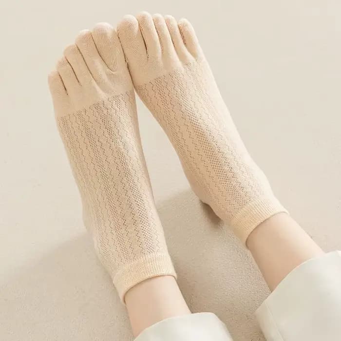 Chaussettes Bateau à 5 Doigts en Coton Ultra-Mince pour Femme et Fille