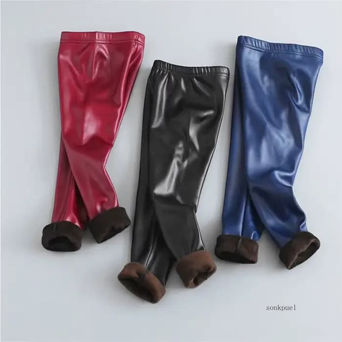 Pantalon en cuir Smile pour tout-petits filles