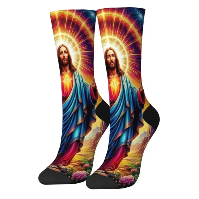 Jésus le sauveur mythologie Art chaussettes pour hommes confortable chaud rétro mode