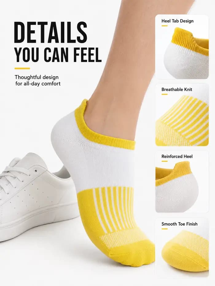 1/4/6 paires de chaussettes pour femmes, couleur unie, respirantes, en coton, rembourrées, coupe basse, pour le sport, la course, antidérapantes, évacuant l'humidité