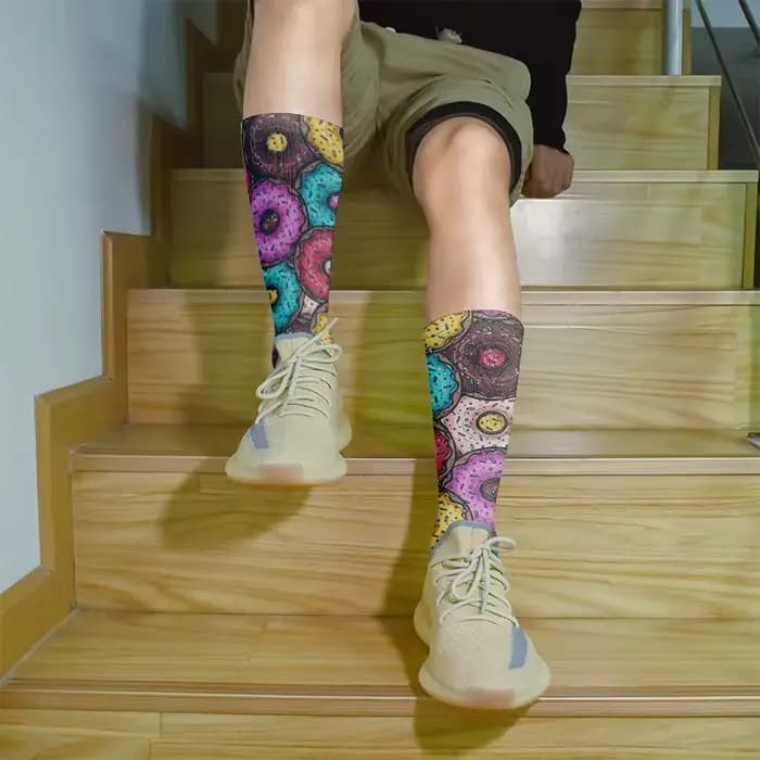 Femmes heureux chaussettes drôles impression 3D Art abstrait mignon Graffiti