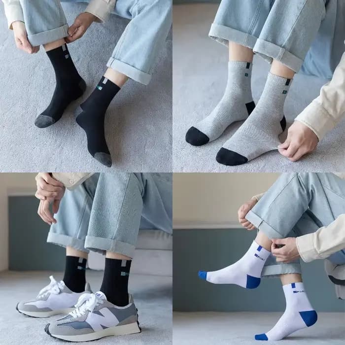 Chaussette en coton pour hommes Sport respirant doux lettre mode baskets haute élastique moyen Tube bas serviette Sox été course