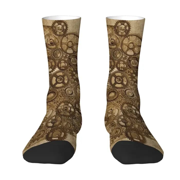Chaussettes rétro de style punk mécanique pour hommes