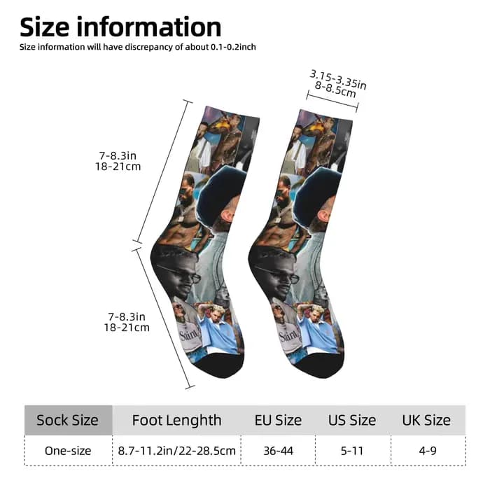 Chris Brown Breezy Bowl XX Tour 2025 chaussettes Merch pour hommes femmes