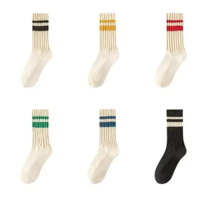 6 paires de chaussettes mi-hautes pour hommes en fil épais
