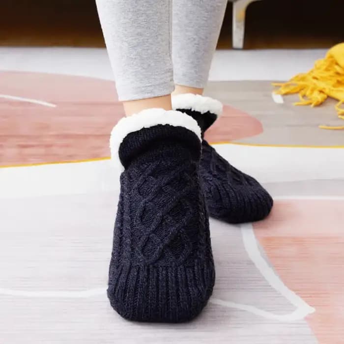 1 paire de chaussettes de sommeil épaisses et chaudes en velours