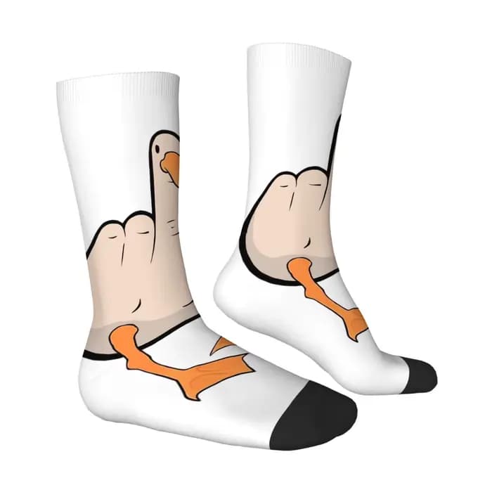 Chaussettes d'extérieur de dessin animé avec canard drôle