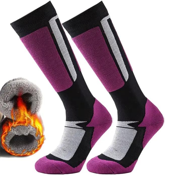 Hommes femmes chaussettes de ski hiver réchauffement épais genou haute