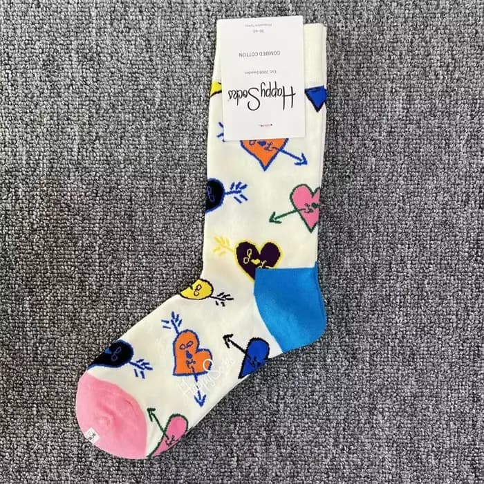 Taille 36-40 personnalité des femmes adultes quatre saisons épais mi-tube chaussettes couleur artistique à pois pur