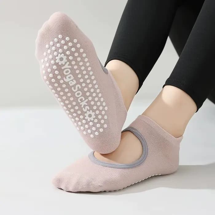 1 paire de chaussettes de yoga et de pilates avec grip pour femmes