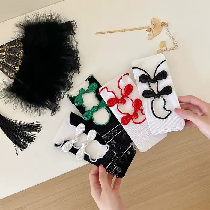 Chaussettes mi-tube en maille de dentelle fine et douce pour femmes