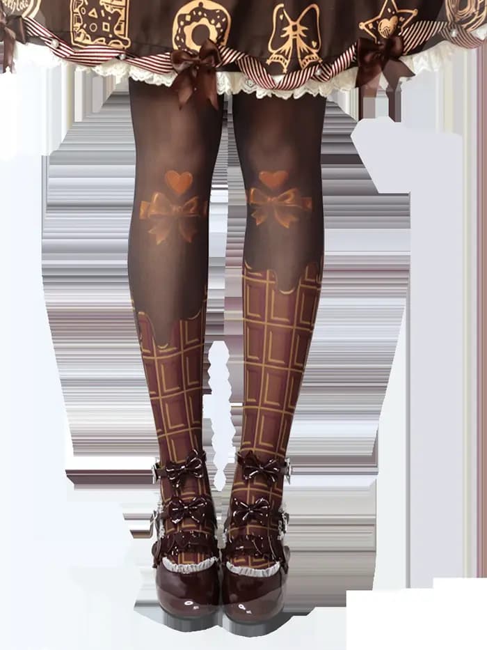 Collants Lolita pour femmes en chocolat noir ou au lait