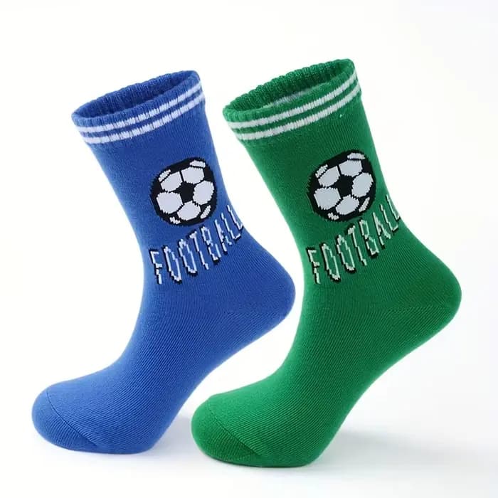 4 paires de chaussettes pour enfants avec motifs de lettres de football