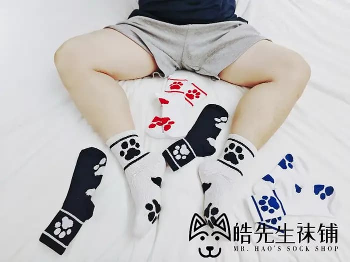 2025 nouveautés 4 paires de chaussettes décontractées en coton imprimé patte d'ours pour hommes