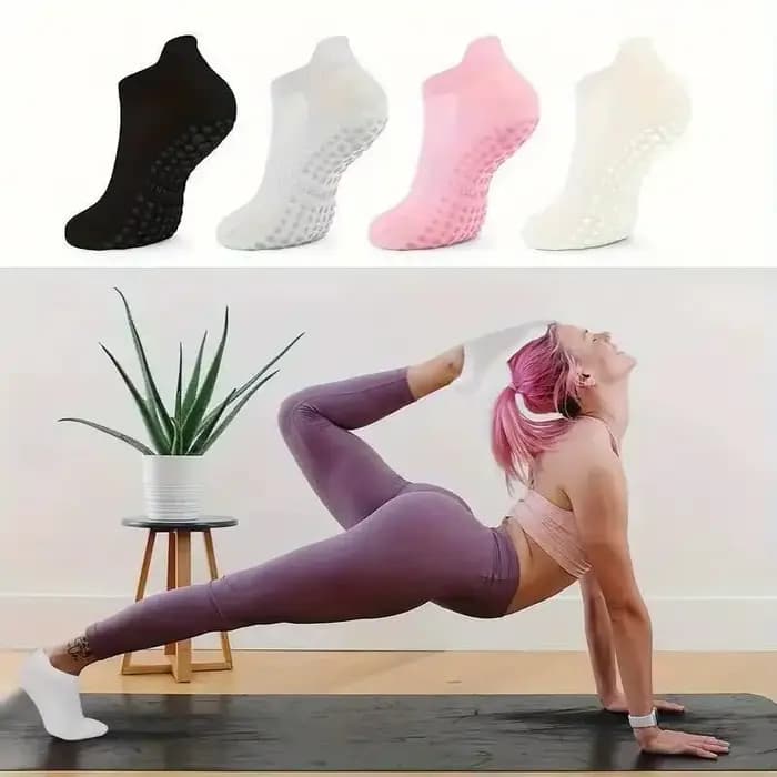 4 paires de chaussettes Pilates antidérapantes pour femmes
