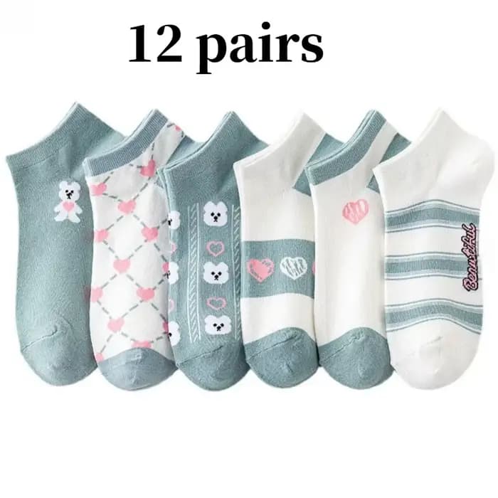 6/12 Paar Socken Frühjahr blaue wei oder Baumwolle