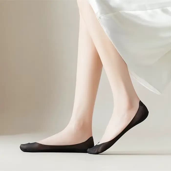 5 paires/lot femme chaussettes nouvel été ultra-mince couleur unie Invisible sans spectacle
