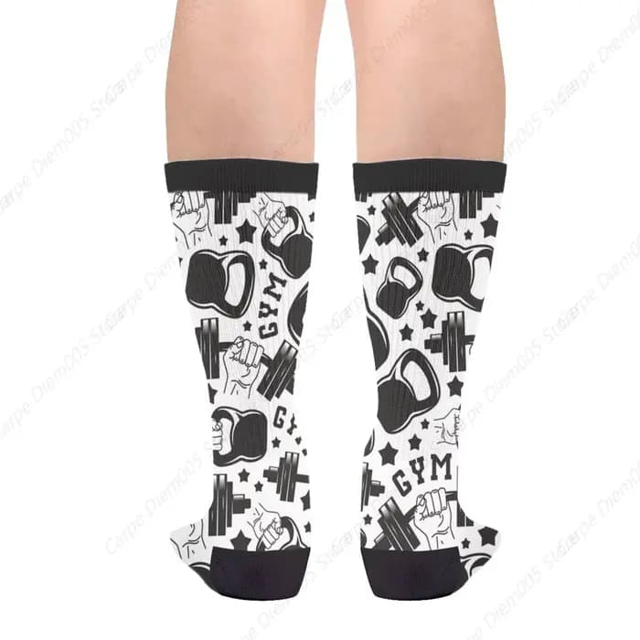 Fitness Club noir haltères décontracté drôle Funky nouveauté chaussettes pour hommes femmes