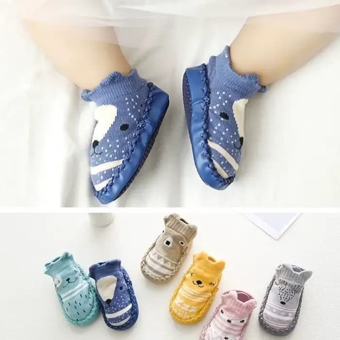 Chaussettes pour bébé, pantoufles avec semelles en caoutchouc