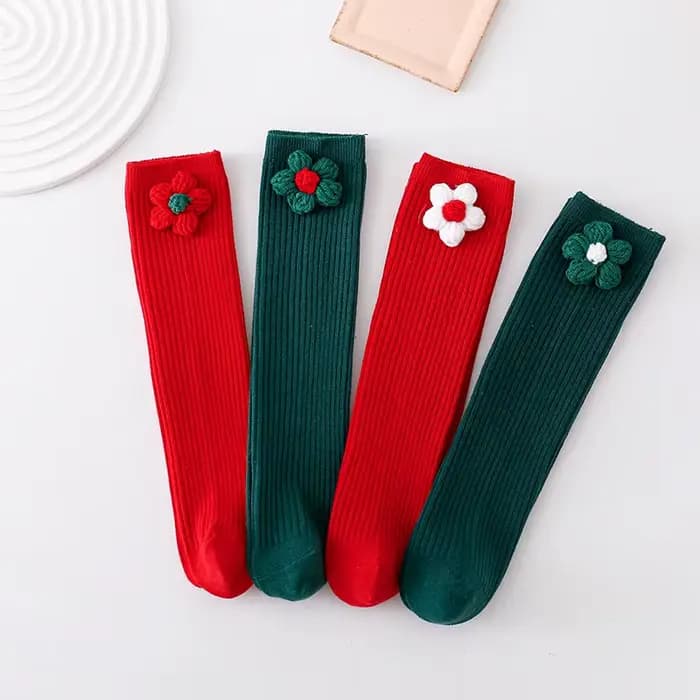 Chaussettes de Noël en coton respirant pour enfants