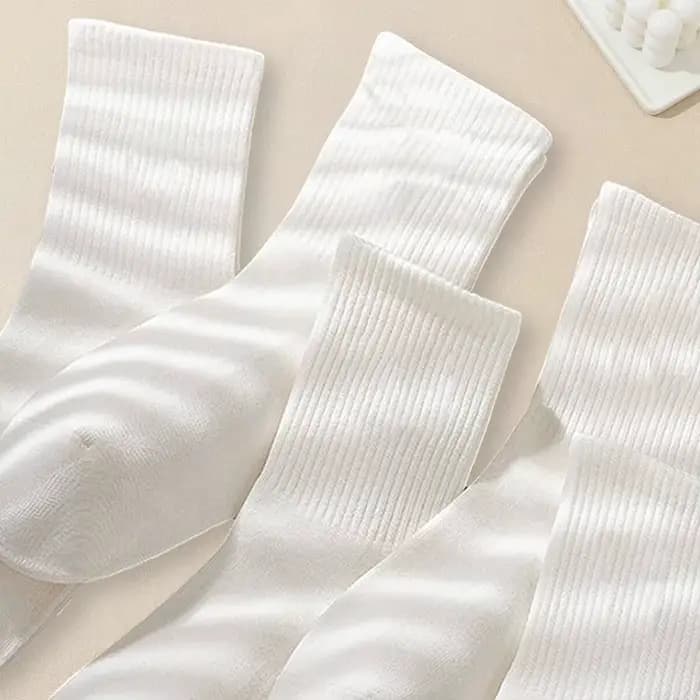 5 paires de chaussettes de couleur unie pour femmes