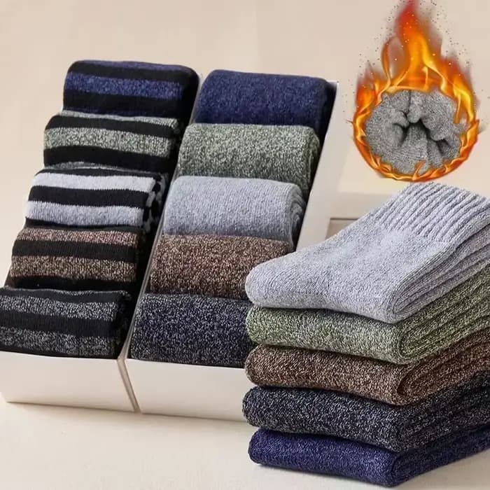 Chaussettes en laine mérinos pour hommes, chaussettes super optiques, chaussettes en cachemire antigel décontractées, haute qualité, Harajuku, rétro, neige, chaud, hiver, 5 paires