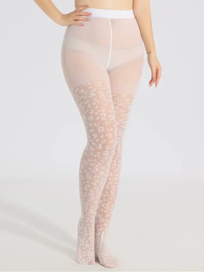 Une paire de collants opaques à la mode imprimé léopard Starlight pour femmes avec leggings très extensibles