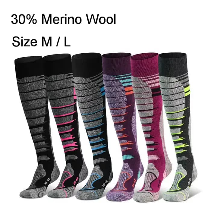 Chaussette de ski en laine mérinos pour homme et femme