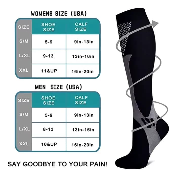 1 paire de bas de Sport Compression chaussettes