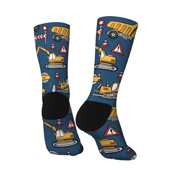 Chaussettes de dessin animé sur le thème de la Construction de routes