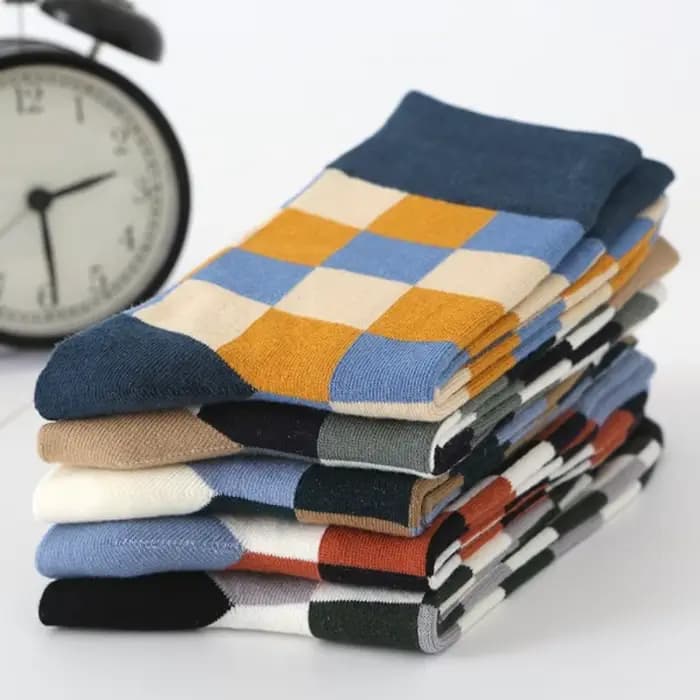 Lot de 5 paires de chaussettes pour hommes en coton peigné