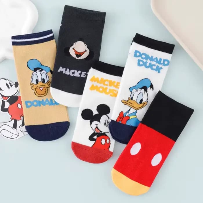 5 paires de chaussettes de cheville Disney Mickey Mouse et Donald Duck pour hommes