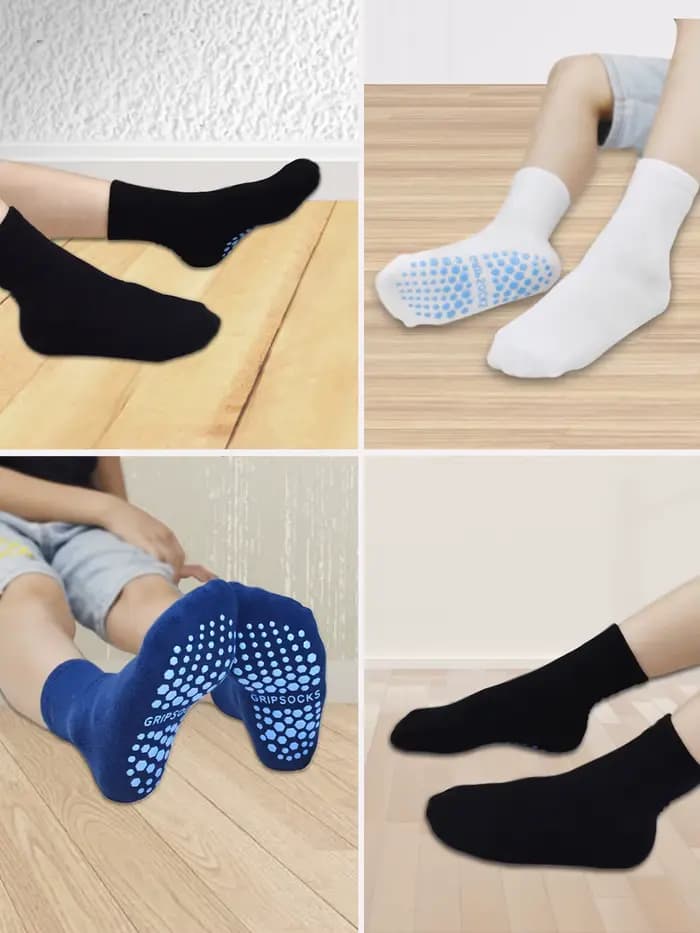 Chaussettes pour tout-petits avec poignées pour garçons et filles, 15 paires de chaussettes antidérapantes et collantes pour bébés de 1 à 10 ans