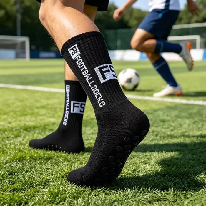 2 paires de chaussettes de football et de rugby unisexes pour hommes et femmes, antidérapantes, respirantes, résistantes aux chocs, pour l'exercice athlétique