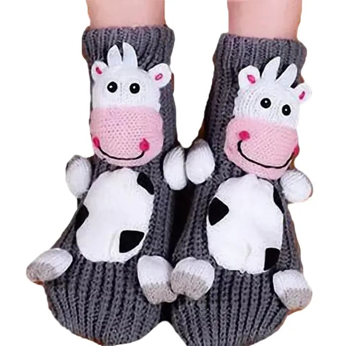 Femmes hommes chaussettes dame cadeau de noël chaussette hiver mignon laine 3D dames fou chaussette femme thermique épaissir chaud animaux chaussettes 2025