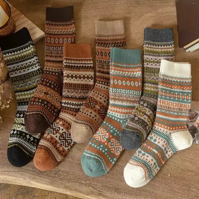 Chaussettes en laine à motif tricoté athlétique pour femmes