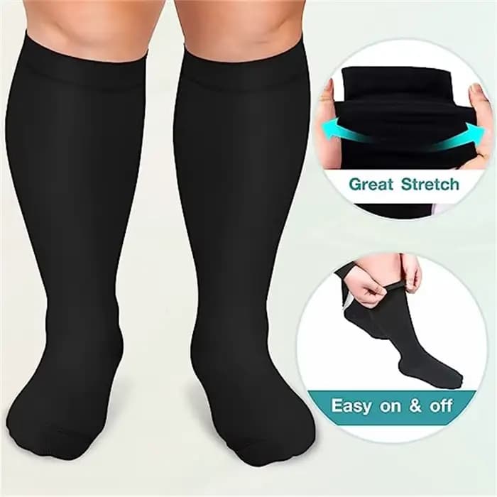 2XL-7XL grande taille chaussettes de Compression couleur unie femmes hommes sport course Yoga