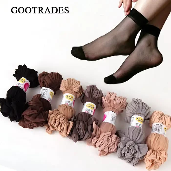 Injbeautiful-Chaussettes courtes élastiques ultra fines pour femmes et filles