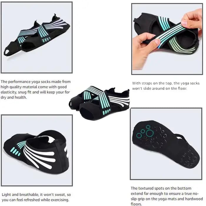 1 paire de chaussettes antidérapantes pour Pilates