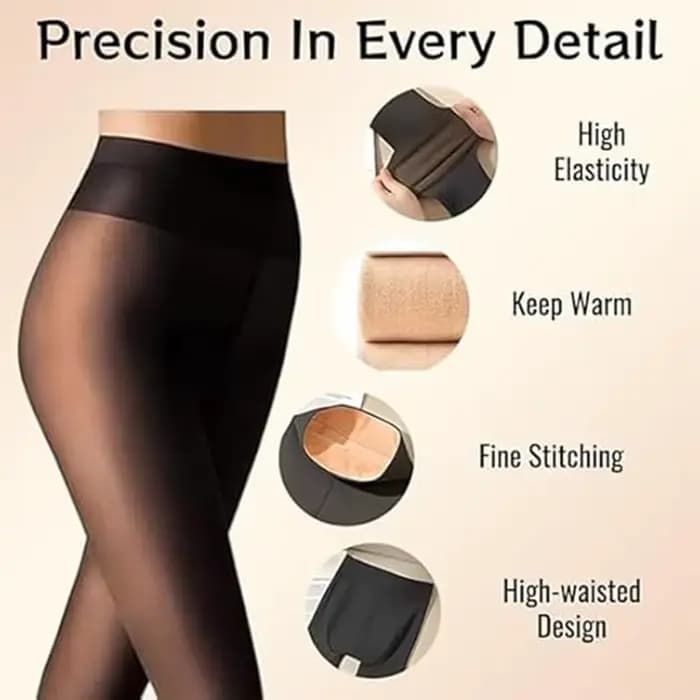 Leggings doublés en polaire magique pour femme – Collants façonnants à une couture avec bande de compression et conception de taille anti-rayures pour l'hiver chaud